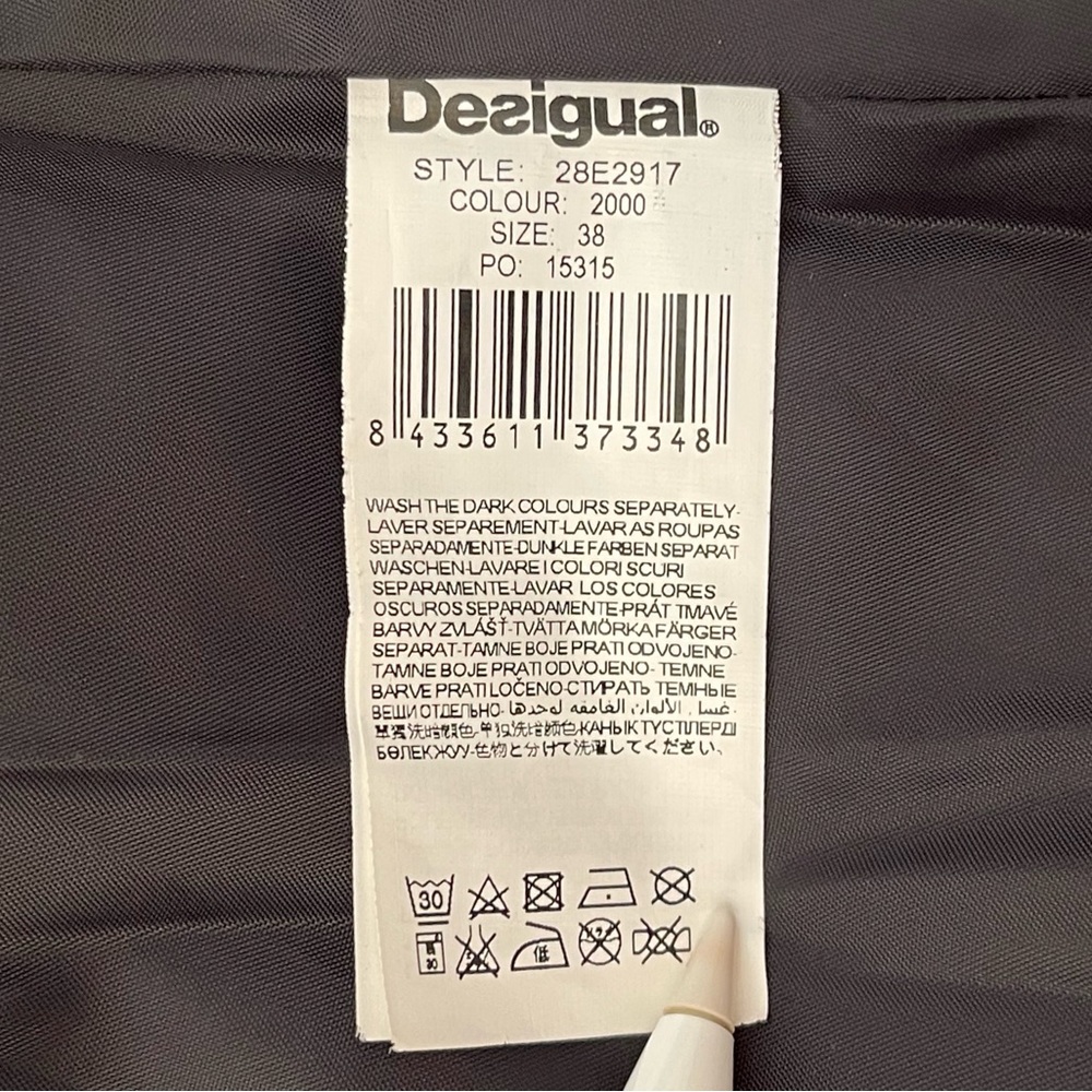 🤑 SALE Desigual Ombré Black Multi Fur trim Stained Glass Puffer Coat - Picture 14 of 14